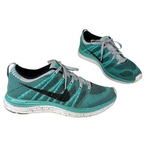 Nike Flyknit Lunar 1 Sport Turquoise Teal Athletic Shoes Sz 8 Mens 9.5 Womens